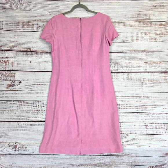 Vintage Silk Linen 8 Dress 10 Blazer Set Pink Pastel Embroidered Coquette Floral - Picture 4 of 16